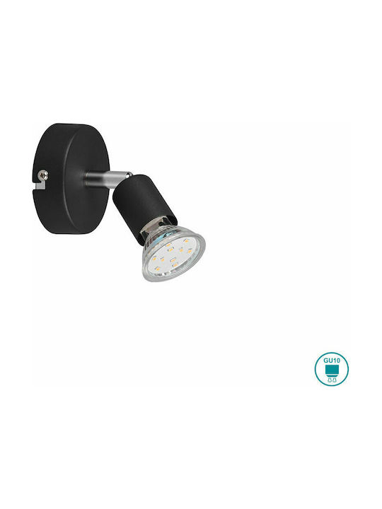 Trio Lighting Paris Single Spot with Socket GU10 in Black Color