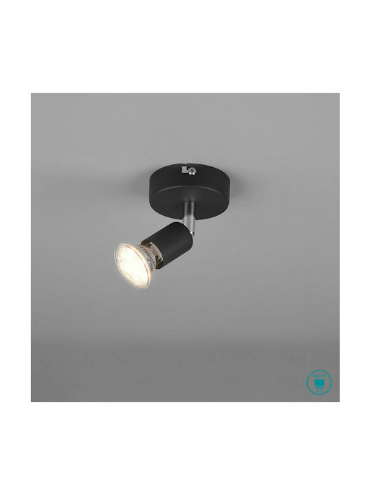 Trio Lighting Paris Single Spot with Socket GU10 in Black Color