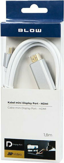 Blow Cable mini DisplayPort female - HDMI male 1.8m Λευκό (DM-92-020)