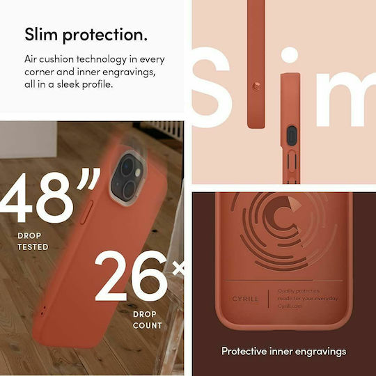 Spigen Cyrill Color Brick Umschlag Rückseite Silikon 2mm Chili (iPhone 13) ACS03615