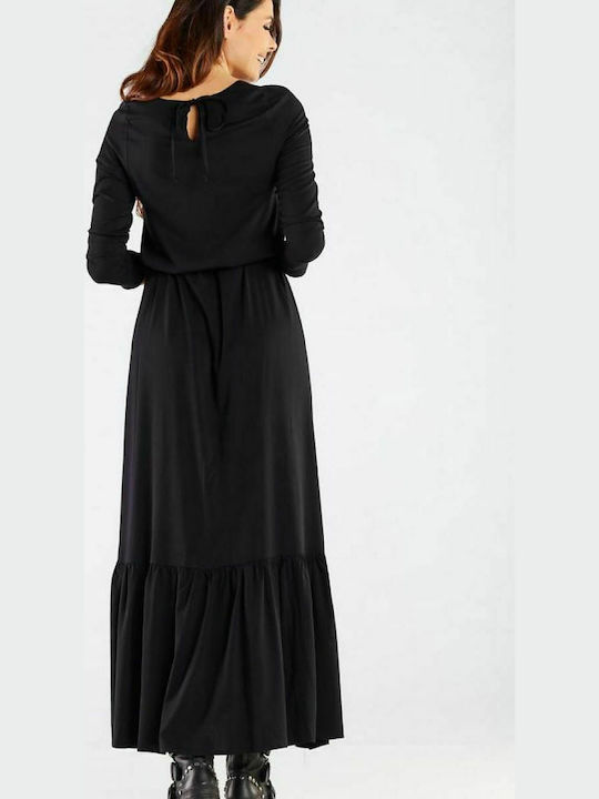 Awama Midi Kleid Schwarz