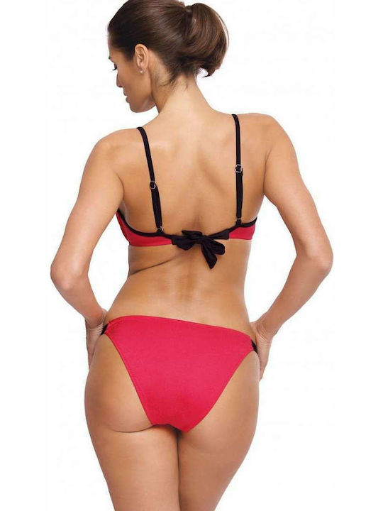 Marko Underwire Bikini Set Bra & Slip Bottom Malina M-542 with Adjustable Straps Red 129443