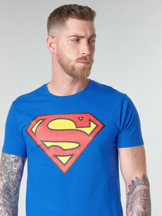 Yurban Logo Classic T-shirt Superman Blau HSUPTS1240-COBALT