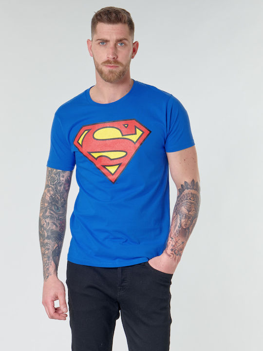 Yurban Logo Classic T-shirt Superman Blau HSUPTS1240-COBALT