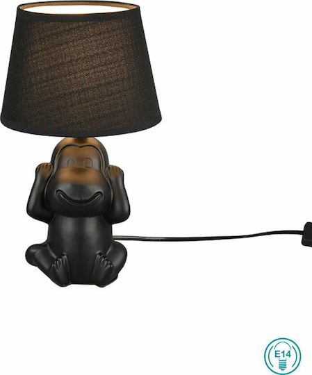 Trio Lighting Nilson Κεραμικό Πορτατίφ για Ντουί E14 με Μαύρο Καπέλο και Βάση