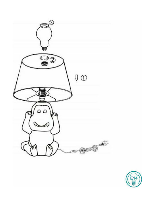 Trio Lighting Nilson Ceramic Table Lamp for Socket E14 with Black Shade and Base