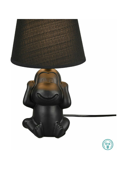 Trio Lighting Nilson Ceramic Table Lamp for Socket E14 with Black Shade and Base