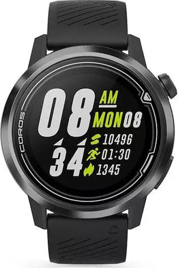 Coros Apex Titanium 46mm Αδιάβροχο Smartwatch με Παλμογράφο (Μαύρο)