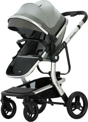 Kikka Boo Irene 3 in 1 Verstellbar 3 in 1 Baby Kinderwagen Geeignet für Neugeborene Gray 10.7kg