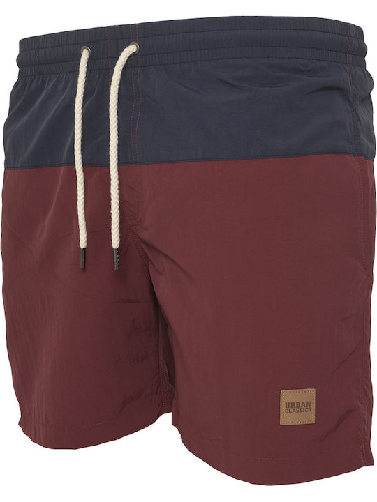 Men's Swimwear Shorts Navy Burgundy Striped
