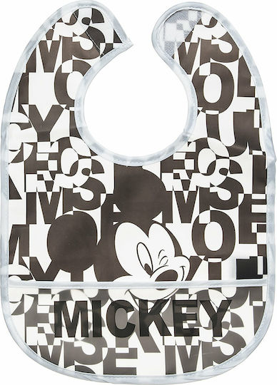 Alouette Disney Mickey Mouse Waterproof Plastic Baby Bib with Hoop & Loop Fastener with Pocket for 6 m+ 3pcs
