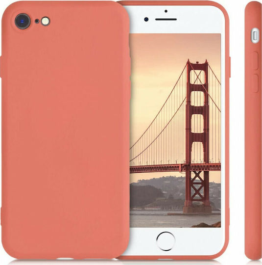 KWmobile Rubberized Umschlag Rückseite Silikon Neon Coral (iPhone SE 2022/2020/8/7)
