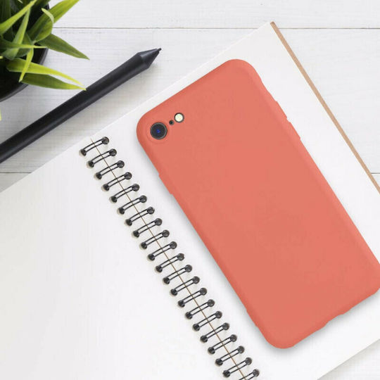 KWmobile Rubberized Umschlag Rückseite Silikon Neon Coral (iPhone SE 2022/2020/8/7)