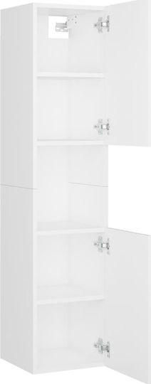 vidaXL Waschtisch mit Waschbecken, Spiegel & Säule L41xB38.5xH46cm und Schrank Weiß