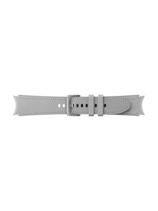 Samsung Λουράκι Δερμάτινο Ασημί (Galaxy Watch4/5/6/7/FE/4 Classic/6 Classic/5 Pro)