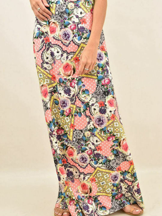 Printed maxi skirt Pink 2142