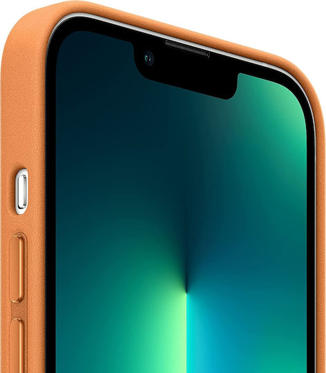 Apple Leather Case with MagSafe Back Cover Δερμάτινο Golden Brown (iPhone 13 Pro Max)