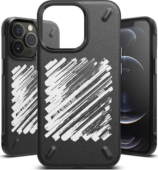 Ringke Onyx Durable Back Cover Plastic Black Design Paint (iPhone 13 Pro)