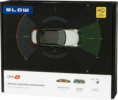 Blow Car Parking System with Screen and 4 Sensors 22mm in Silver Colour CPW4-S