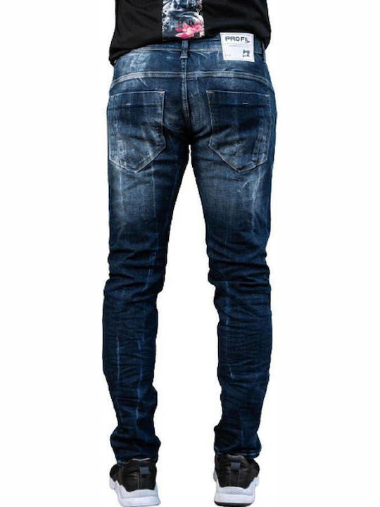 Profil 9007 Pantaloni de Bărbați din Jean în Croială Slim Albastru