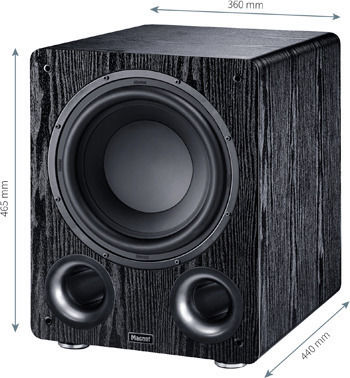 Magnat Alpha RS 12 14242260 Aktiv Subwoofer mit Lautsprecher 12" 120W Schwarz