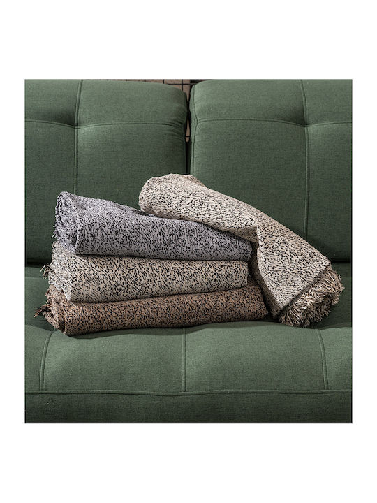Cokitex Ani Armchair Throw Chenille 180x180cm Beige / Black