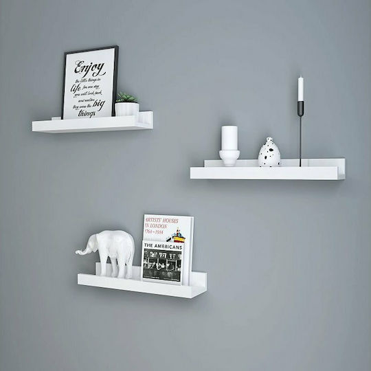 White Wall Shelves 3 Pieces 38x10x5cm