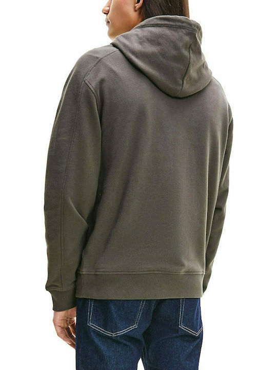 Calvin Klein Men's Sweatshirt with Hood & Pockets Khaki