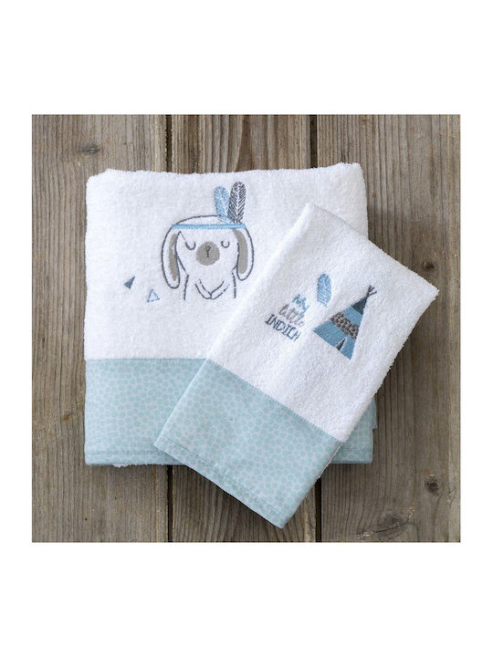Nima Set de prosoape pentru copii 2pcs Little Indian Turcoaz