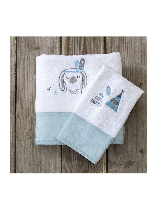 Nima Set de prosoape pentru copii 2pcs Little Indian Turcoaz