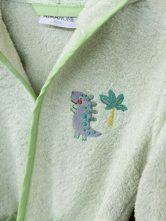 Nima Hooded Baby Bathrobe Happy Park Green