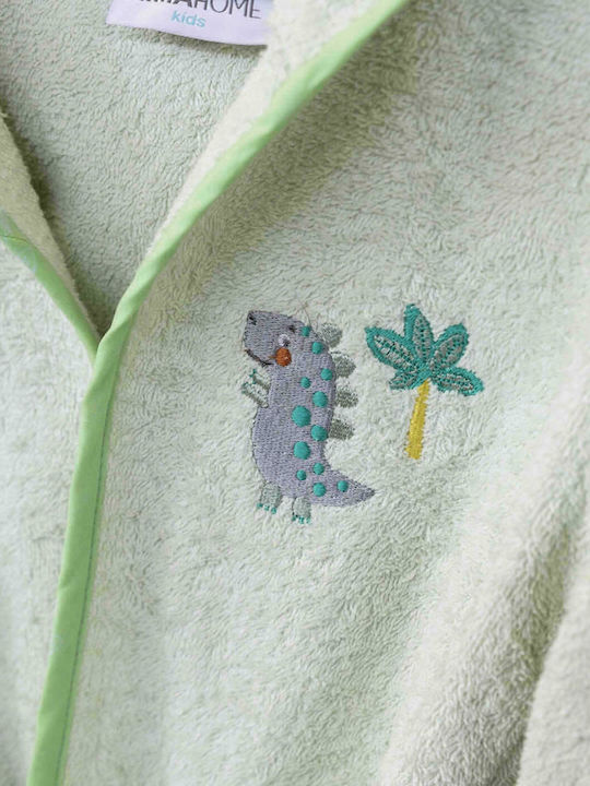 Nima Hooded Baby Bathrobe Happy Park Green