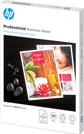 HP Professional Business Photo Paper Matte A4 (21x30) 200gr/m² for Printers Inkjet 150 Sheets