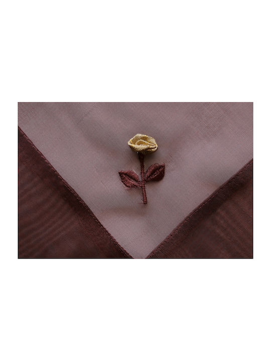 Mc Decor Checkered with Embroidery Set 5pcs 198 Brown 120x120cm