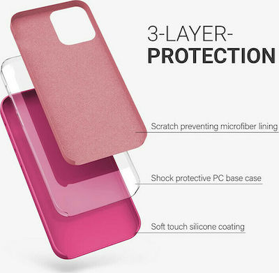 KWmobile Rubber Silicone Back Cover Raspberry Sorbet (iPhone 12 / 12 Pro)