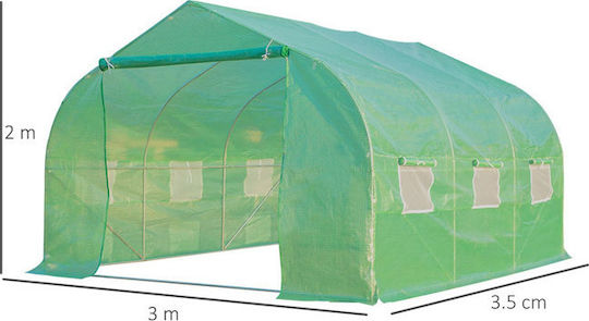 Outsunny 845-015 Θερμοκήπιο Τούνελ με Μεταλλικό Σκελετό 3.5x3x2m