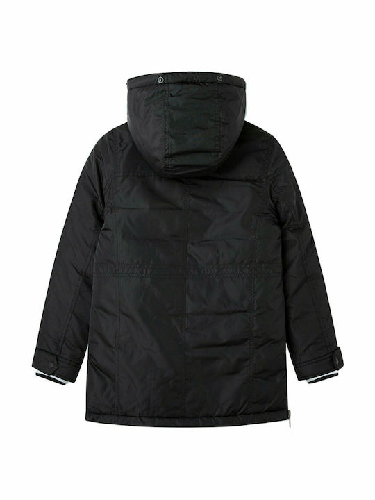 Isabelle Kinderparkas Lang mit Kapuze Schwarz