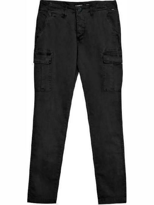 Trousers Cargo Elastic in Regular Fit Black