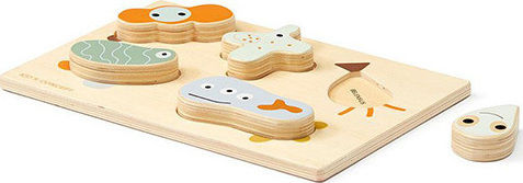 Lemnos Puzzle pentru Copii cu Îmbinări Microneo 5buc Kids Concept