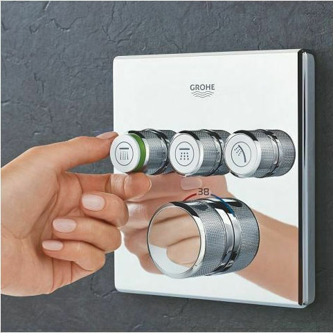 Grohe Grohtherm Smart Control Built-in Faucet Mixer for Shower 3 Exits Inox Copper
