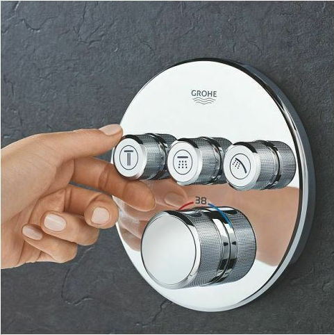 Grohe Grohtherm Smart Control за душ кабина 3 изхода Инокс Меден
