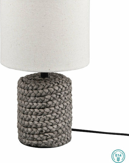 Trio Lighting Κεραμικό Πορτατίφ για Ντουί E14 με Μπεζ Καπέλο και Καφέ Βάση