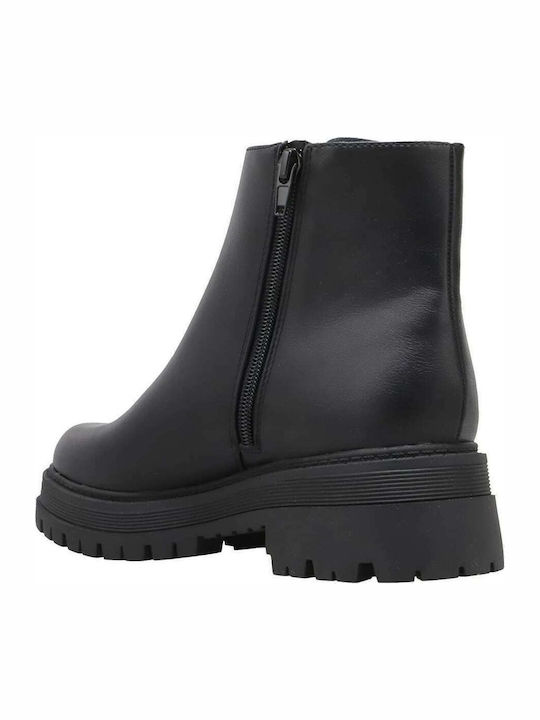 Pulls3 Leather Women's Ankle Boots Black