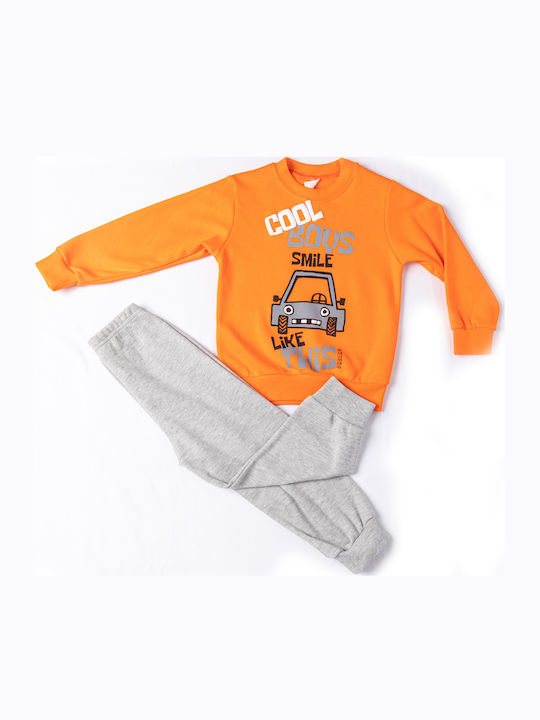 Dreams by Joyce Set Top & Bottom Kids Winter Cotton Pyjamas Orange