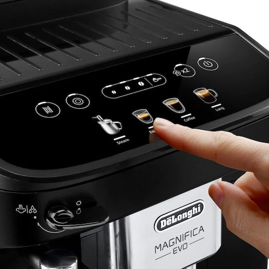 De'Longhi Magnifica Evo Automatische Espressomaschine 1450W Druck 15bar mit Mahlwerk Schwarz