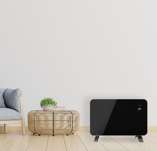 Cecotec Ready Warm 6670 Crystal Connection 05350 Convector Heater Floor 1000W with Electronic Thermostat and WiFi 43x24cm Black