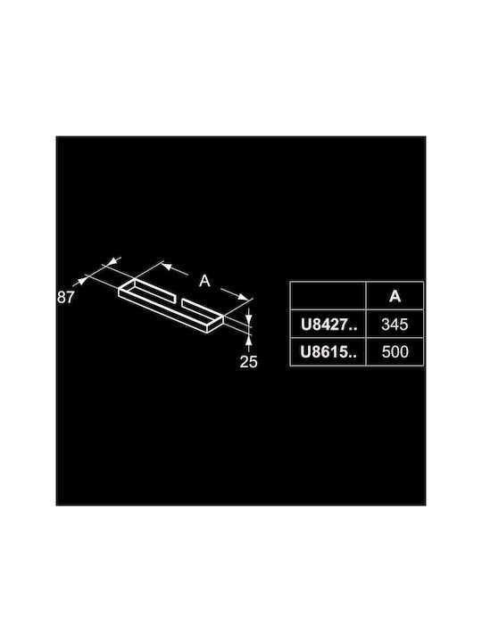 Ideal Standard Cubo Single Wall-Mounted Bathroom Rail Inox Silver