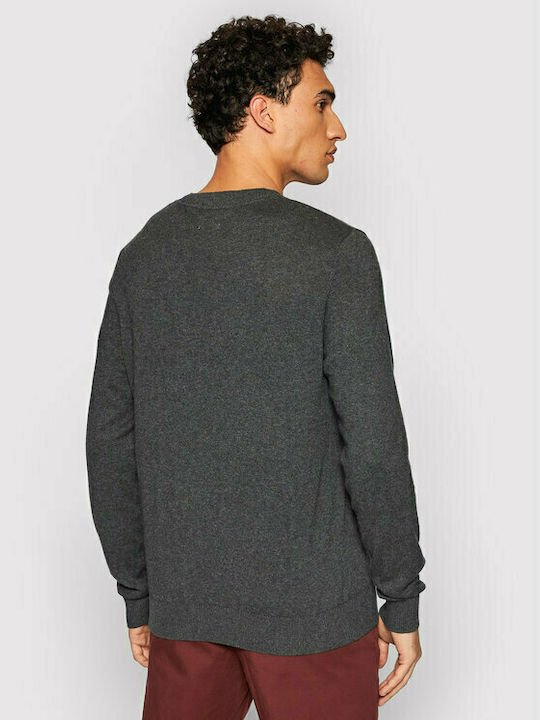 Jack & Jones Men's Long Sleeve Sweater with V-Neck Dark Grey