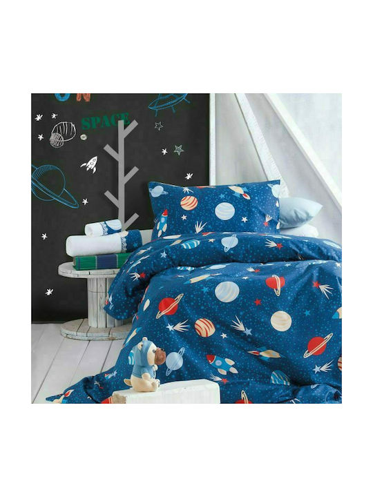 Rythmos Sheet Set Semi-double Cotton Space Odyssey Blue 160x260cm 3pcs