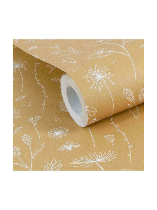Little Dutch Παιδική Ταπετσαρία Υφασμάτινη Wild Flowers Ochre Μ53xΥ1000εκ.